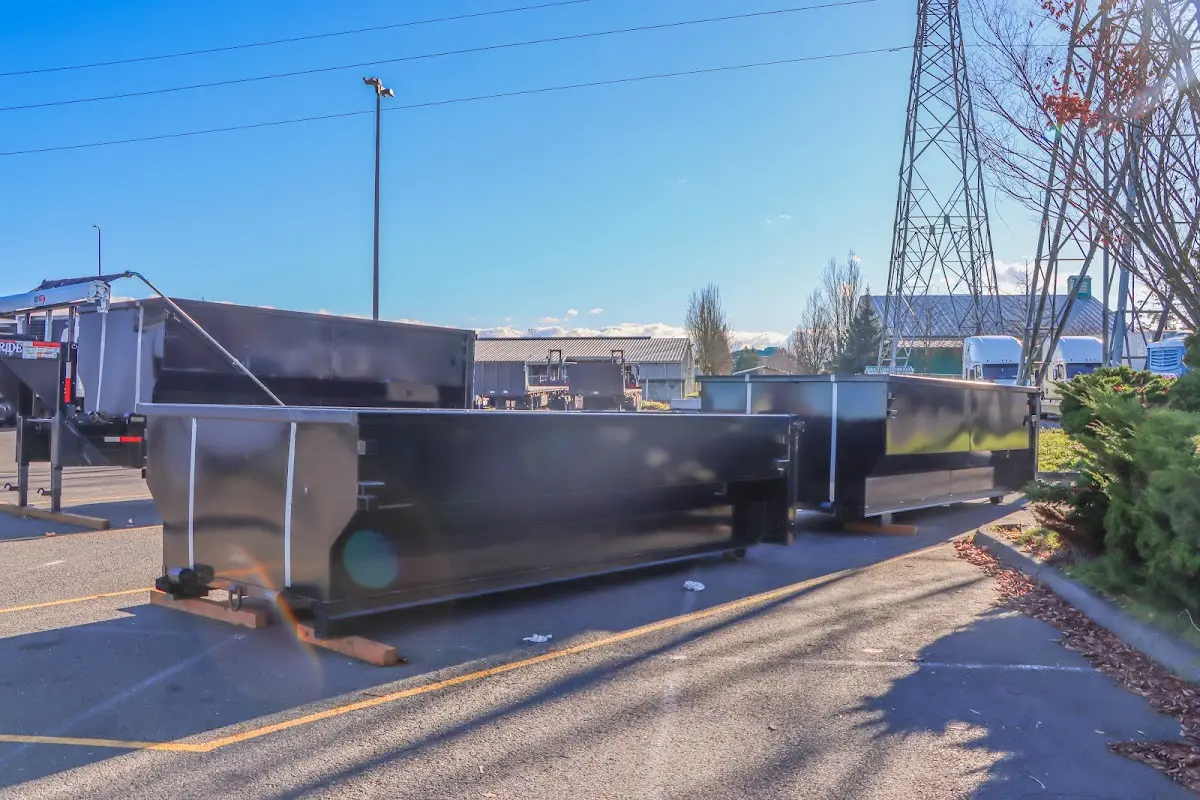 Roll-off dumpster ready for waste disposal at job site for Cleanout Dumpster Rental in Ashland